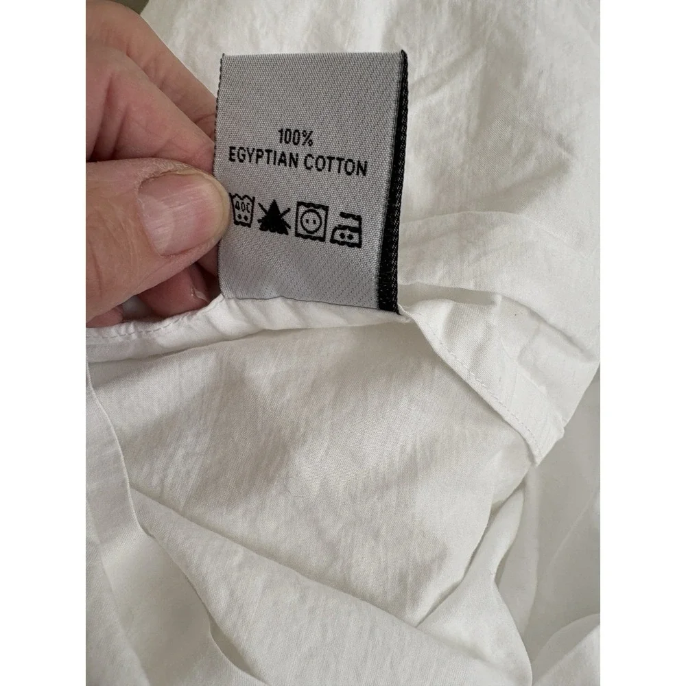 Anichini By Quagliotti made in Italy cotton white with black trim 31x31 Sham EUC